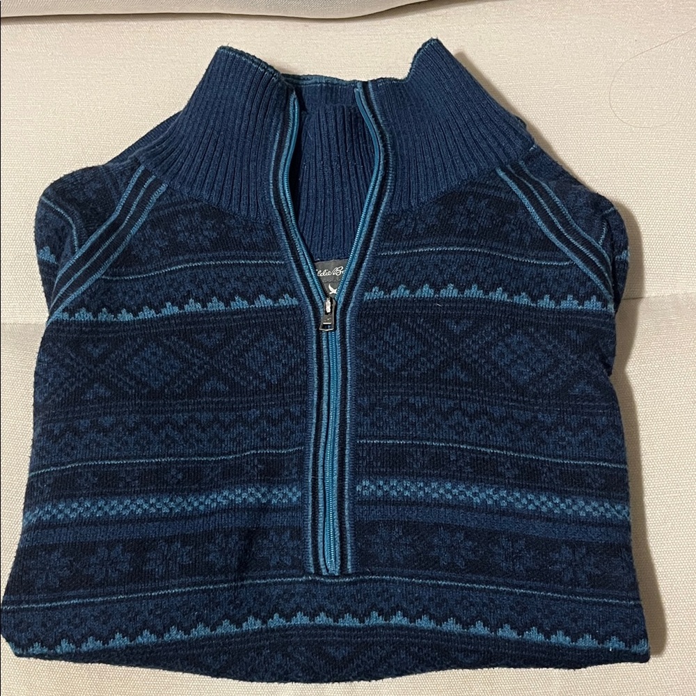 Eddie Bauer Navy Zip-Up Sweater
